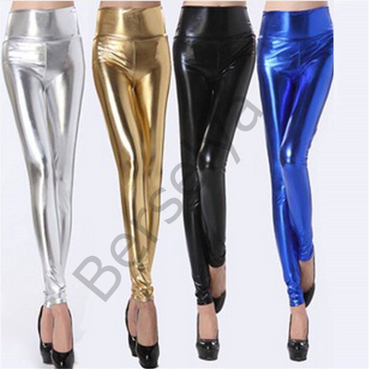 B101429 Yülsek Bel Parlak Tayt