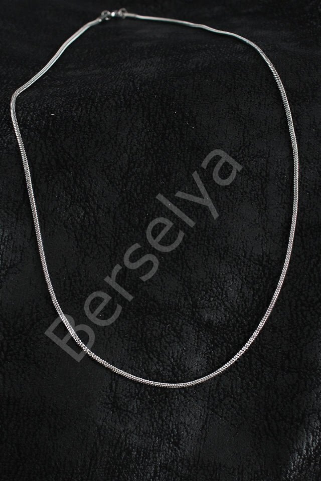 316L Çelik Örme Zincir Model Gümüş Renk Erkek Kolye