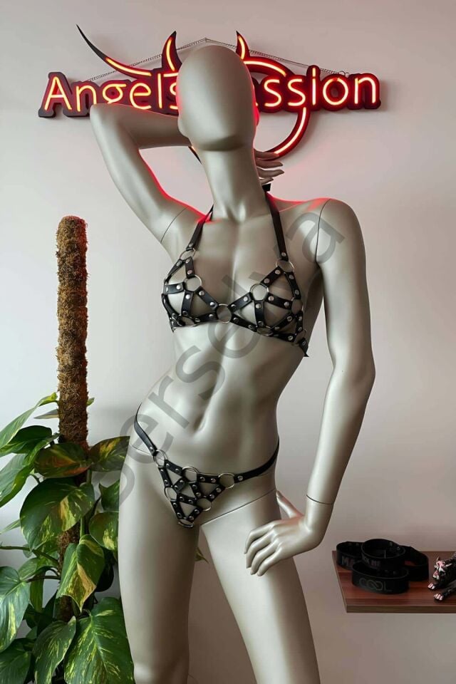 Bayan İç Giyim Deri Sütyen Takım - Brf422