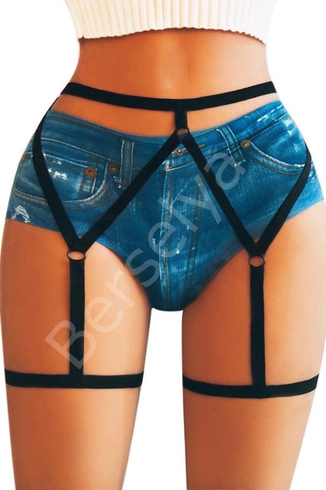 Bacak Bantlı Siyah Jartiyer Brf1255