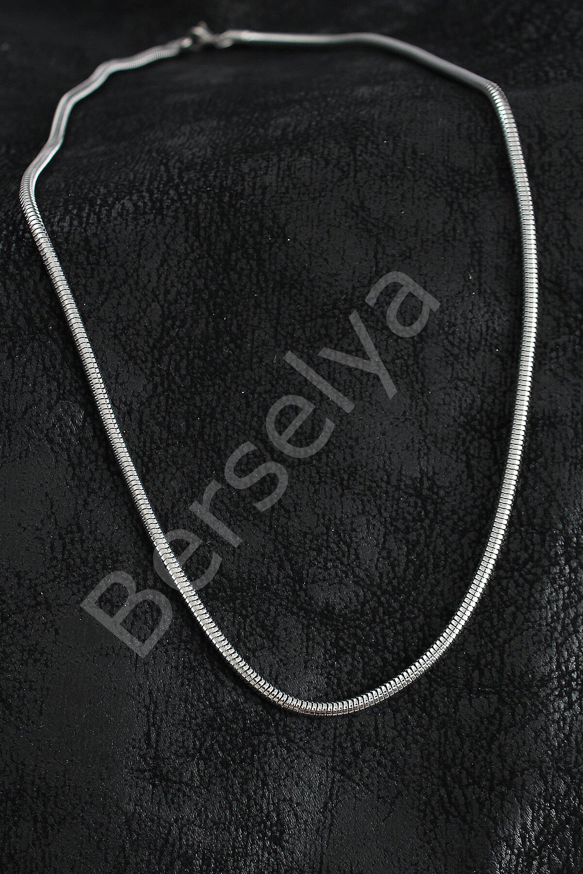 316L Çelik Oval İtalyan Zincir Model Gümüş Renk Erkek Kolye