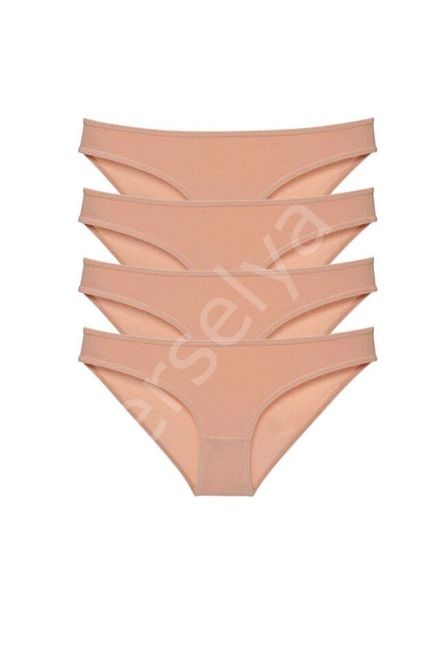 4 adet Süper Eko Set Likralı Kadın Slip Külot Ten