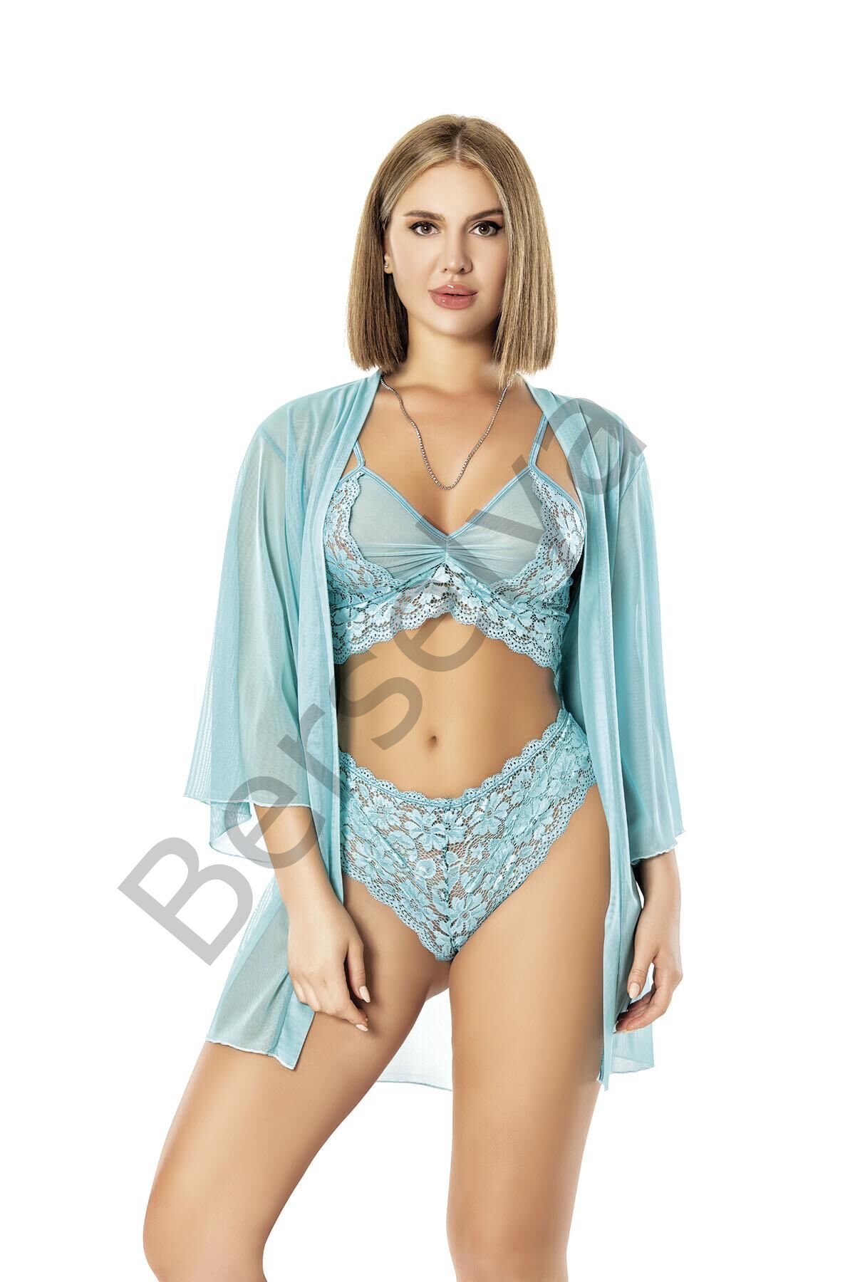 Dantelli Transparan Fantezi Gecelik Takımı