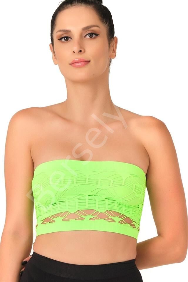 Yeşil Emay 4050 Double Örgü Straplez Korse