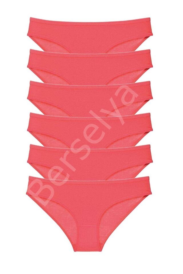 6 adet Süper Eko Set Likralı Kadın Slip Külot Fuşya S