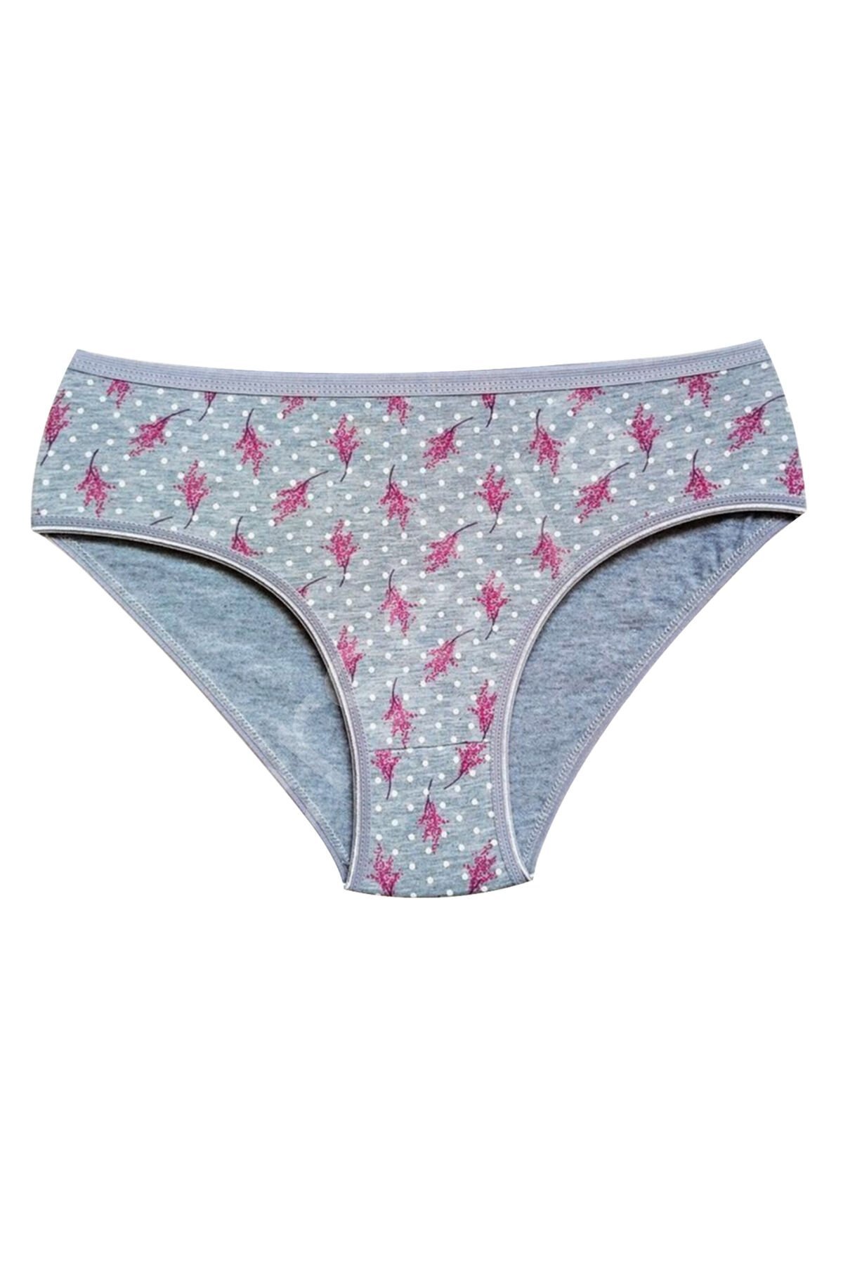 Pamuklu Geniş Kenarlı Likralı Desenli Bato Kadın Külot Desen 2