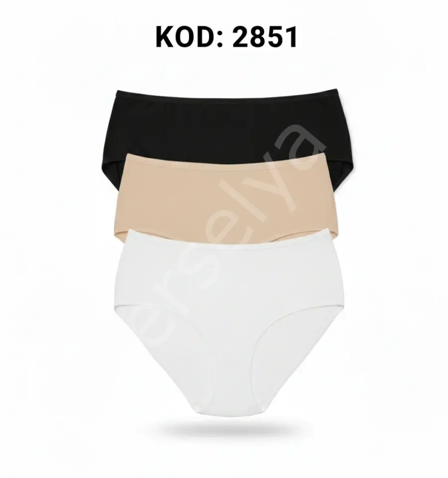 3lü Set Külot-siyah-beyaz-ten Dor2851