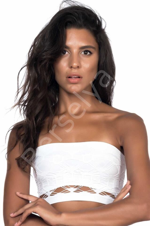 Siyah Emay 4050 Double Örgü Straplez Korse
