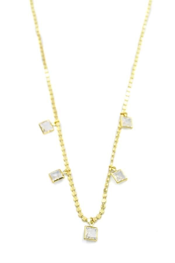 Ezme Zincir Charm Kolye - Altın