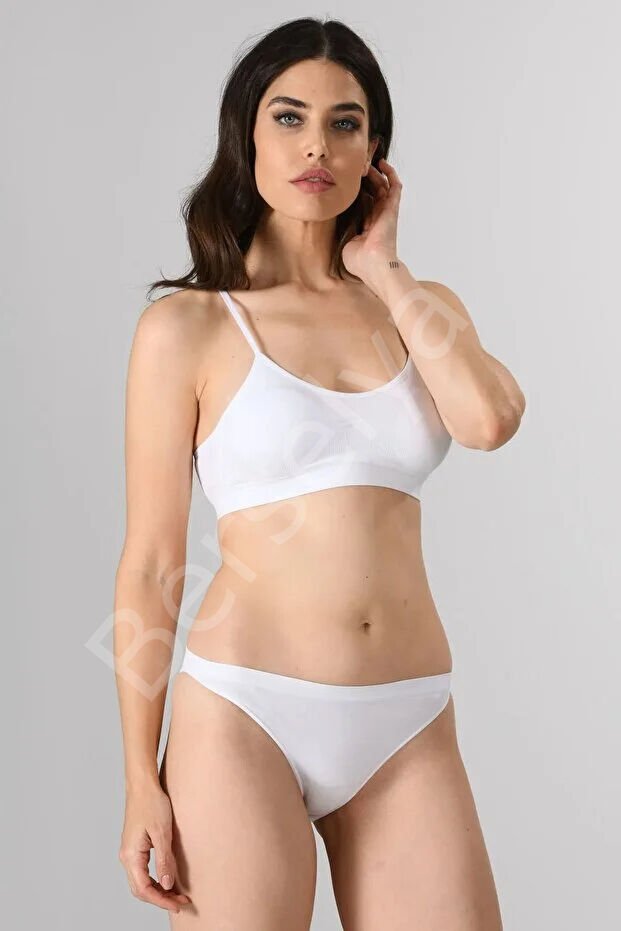 Kadın Ince Askılı Pedli Büstiyer Yarım Atlet Sütyen 3'lü Set
