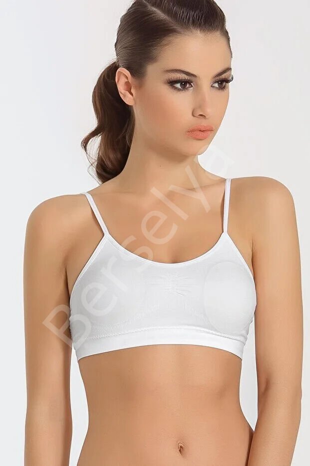 Kadın Ince Askılı Pedli Büstiyer Yarım Atlet Sütyen 3'lü Set