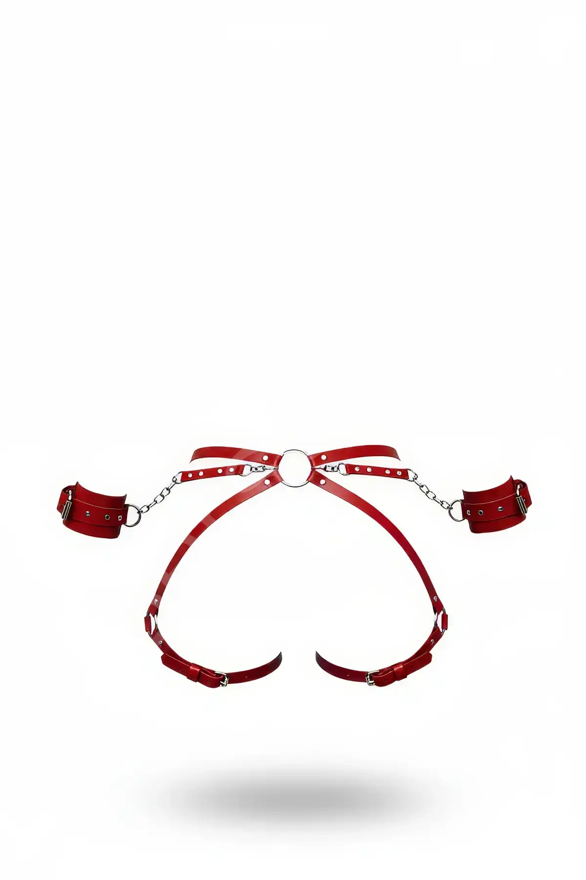 Kırmızı Harness Takım Zincir Detaylı Kelepçeli - Brf270