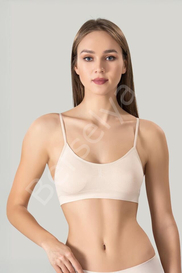 Kadın Ince Askılı Pedli Büstiyer Yarım Atlet Sütyen 3'lü Set.