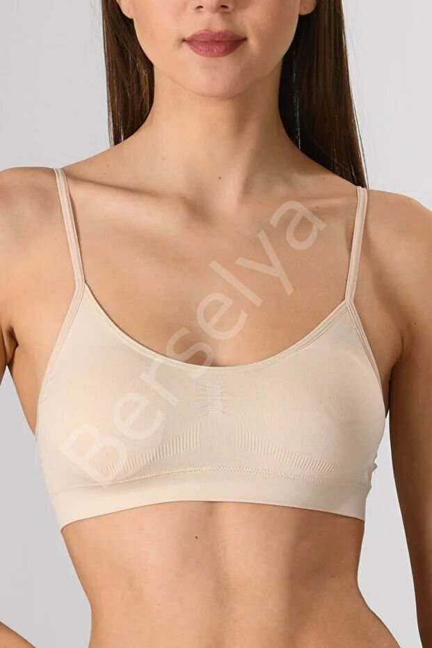 Kadın Ince Askılı Pedli Büstiyer Yarım Atlet Sütyen 3'lü Set.