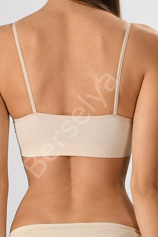 Kadın Ince Askılı Pedli Büstiyer Yarım Atlet Sütyen 3'lü Set.