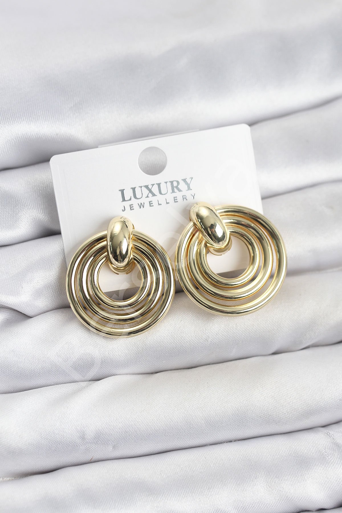 Gold Renk Pirinç Vintage Kadın Küpe