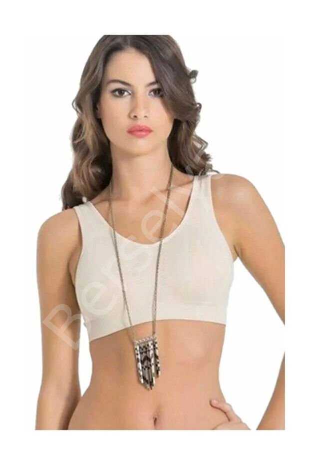 Kadın Gri Kalın Askılı Çıkarılabilir Pedli Örme Seamless Dikişsiz Basic Büstiyer