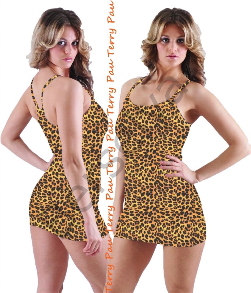 B101204 Leopar Tank Top Elbise