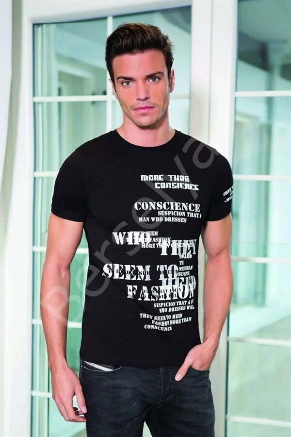 046 Yazı Baskılı Erkek Tşört