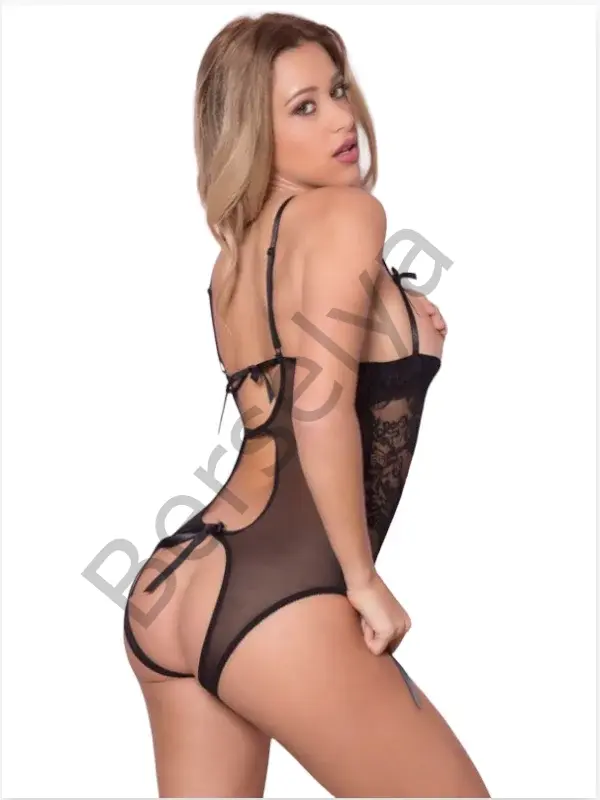 Fantezi Dantel Arkası Açık Gecelik İç Giyim