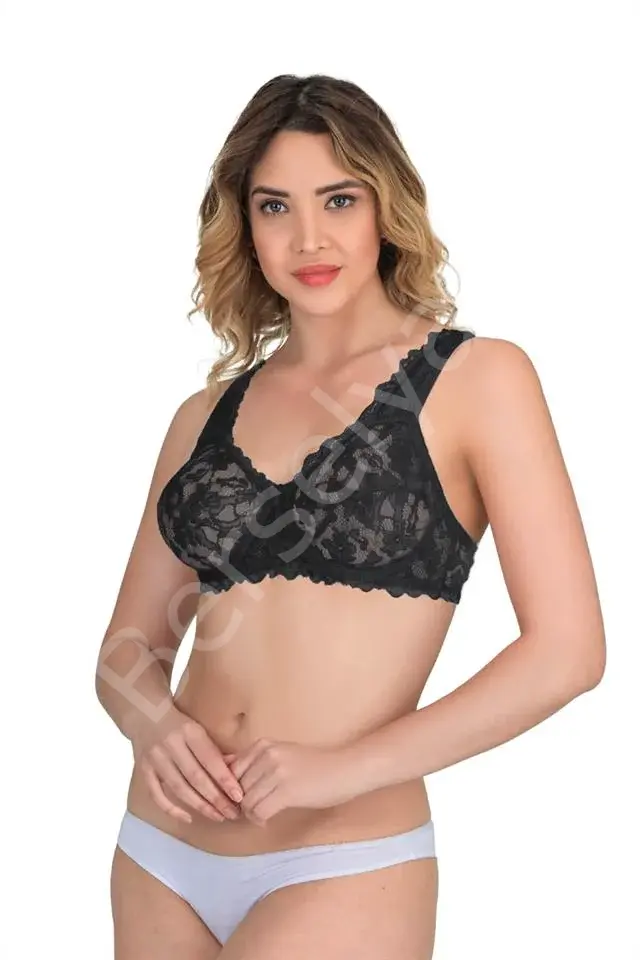 Siyah Emay 178 C Balenli Dantelli Sütyen