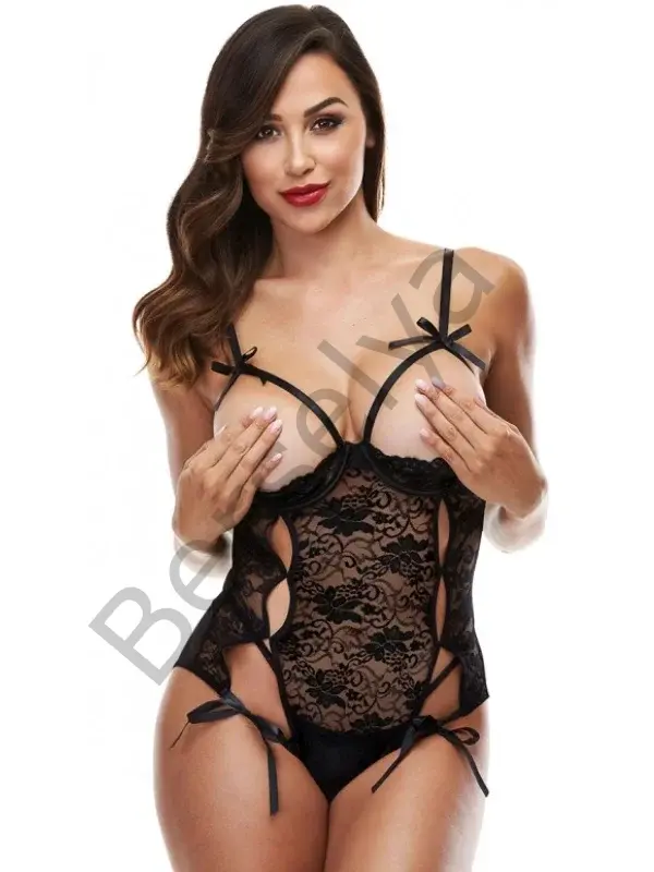 Fantezi Göğüsü Ve Arkası Açık Dantel Babydoll İç Giyim