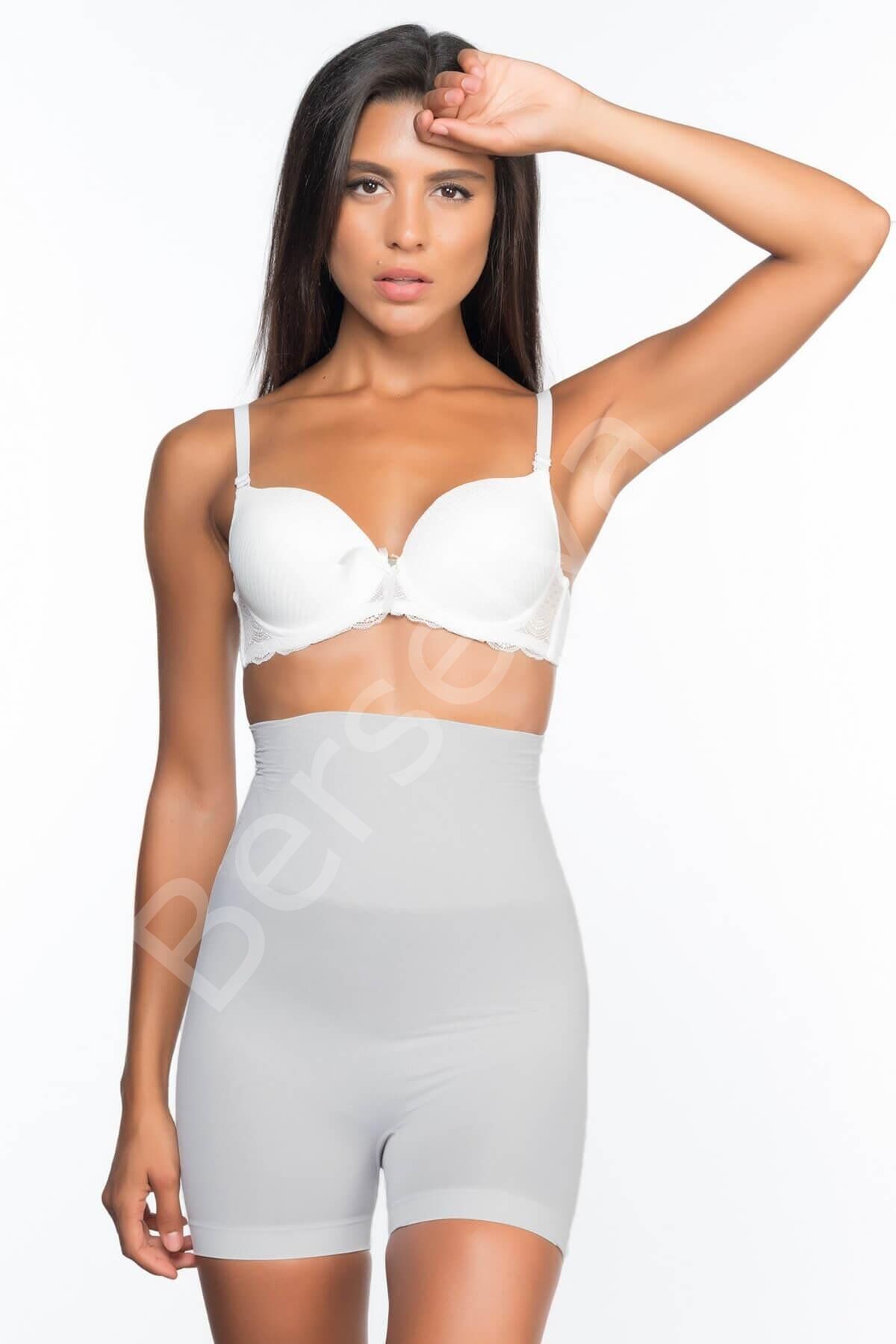 Ekru Mı Emay 2075 Yüksek Bel Desenli Double Kısa Paça Korse