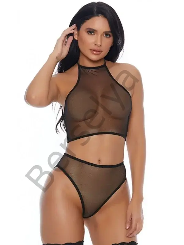 Fantezi Seksi Transparan Tül Sütyen Kilot Takımı