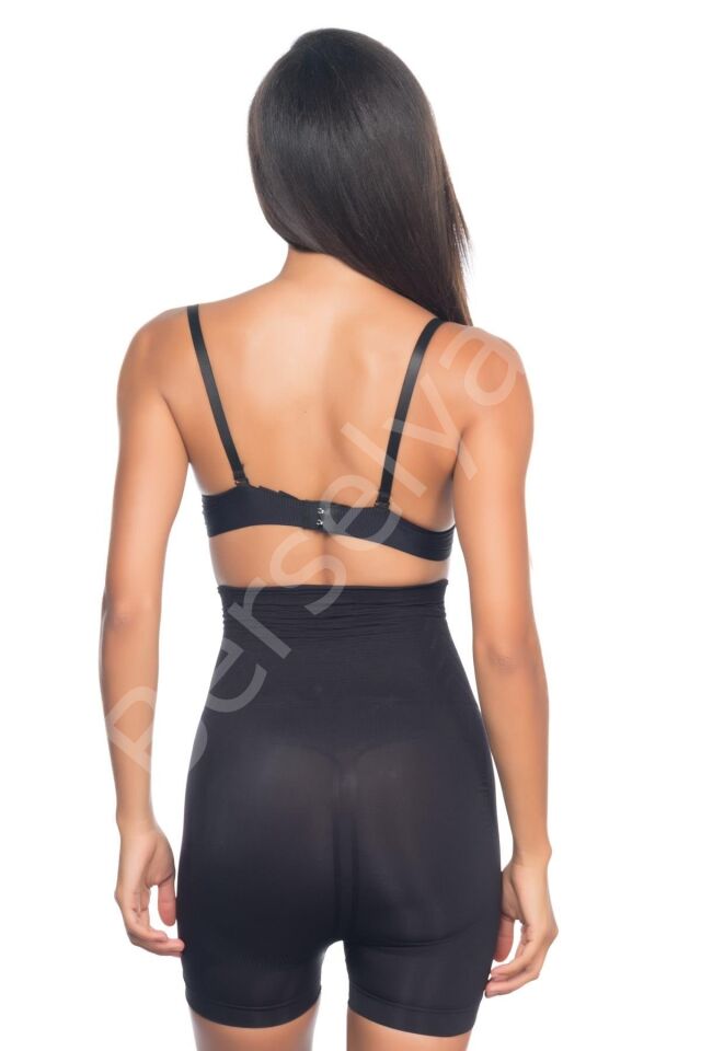 Siyah Mı Emay 2075 Yüksek Bel Desenli Double Kısa Paça Korse