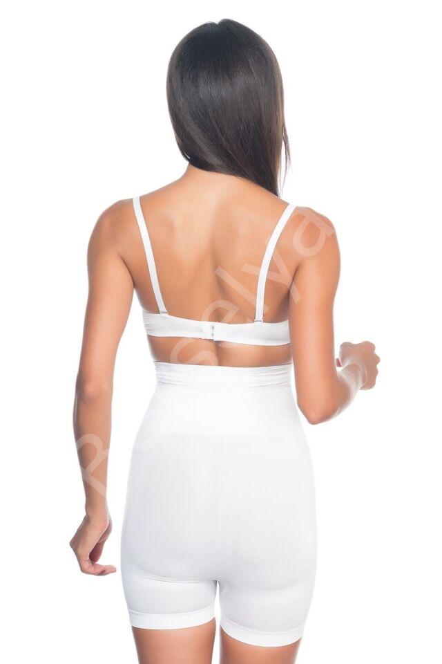 Beyaz Mı Emay 2075 Yüksek Bel Desenli Double Kısa Paça Korse