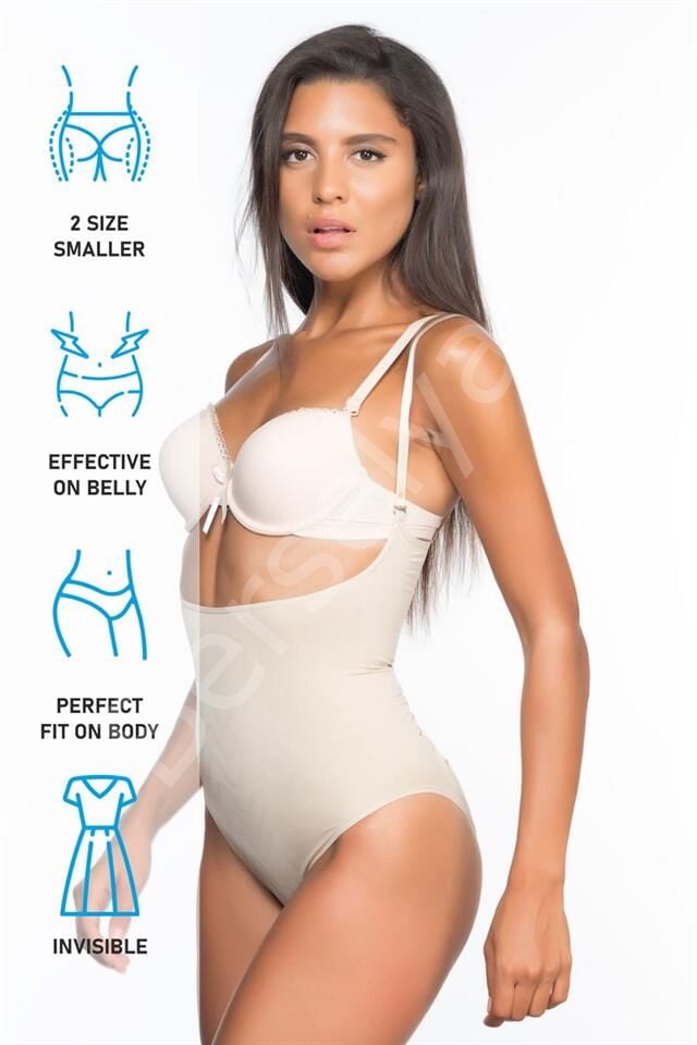 Ten Emay 2073 İnce Göğüsü Açık Desenli Body Korse