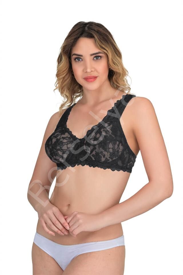 Siyah Emay 178 B Balenli Dantelli Sütyen