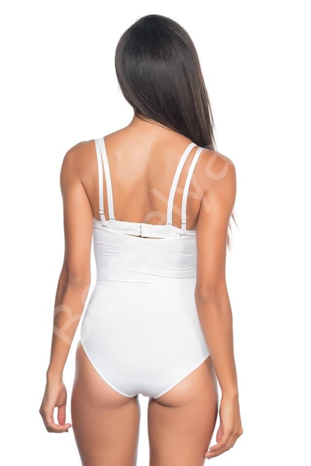 Beyaz Emay 2073 İnce Göğüsü Açık Desenli Body Korse