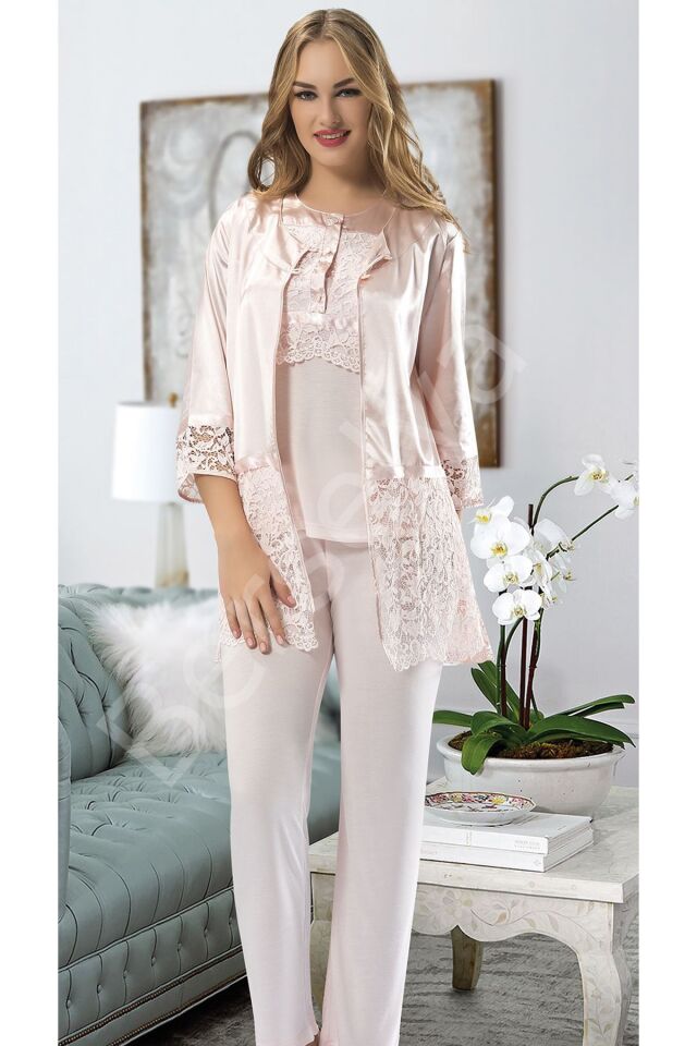 Pudra Penye Pijama Takımı - 1417