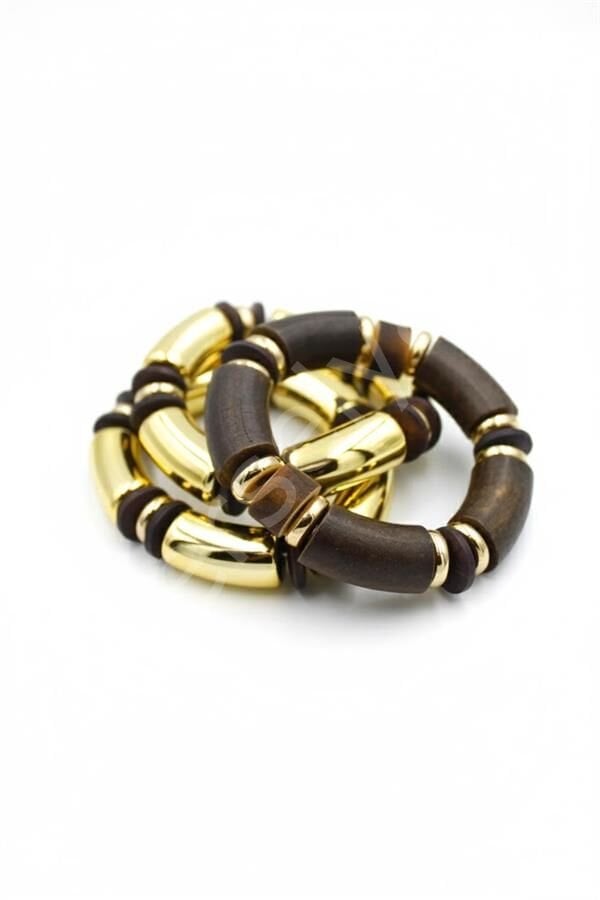 Çoklu Lastkli Bilezik - Kahverengi