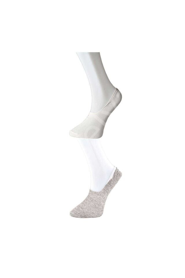 Gri ve Beyaz Erkek Babet Çorap 3 çift 40-45