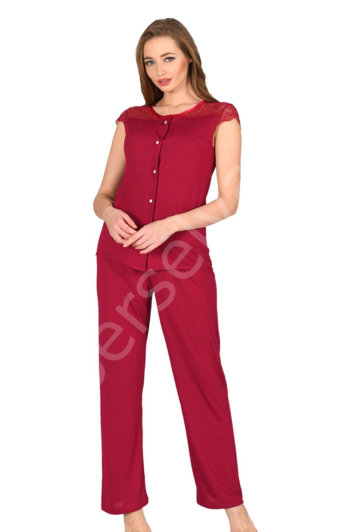 Bordo Penye Pijama Takımı - 1632