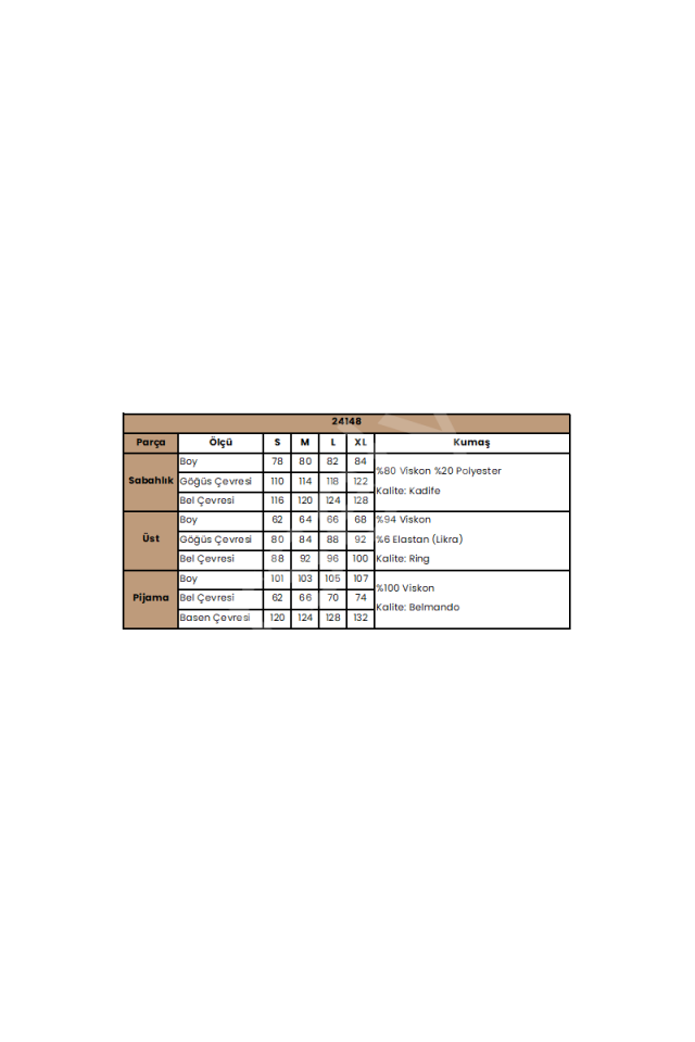 Çiçek Yaprak Ve Etnik Desenli Dantelli 3'lü Pijama Takımı