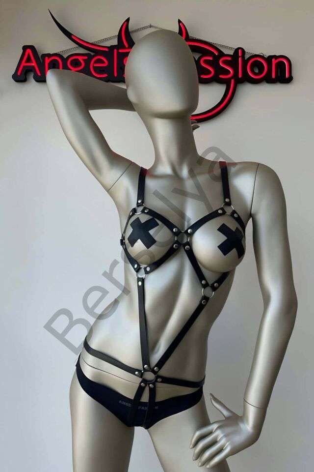 Vücudu Saran Deri Fantazi Harness - Brf240