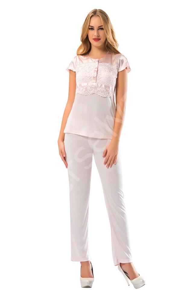 Pudra Penye Pijama Takımı - 1607