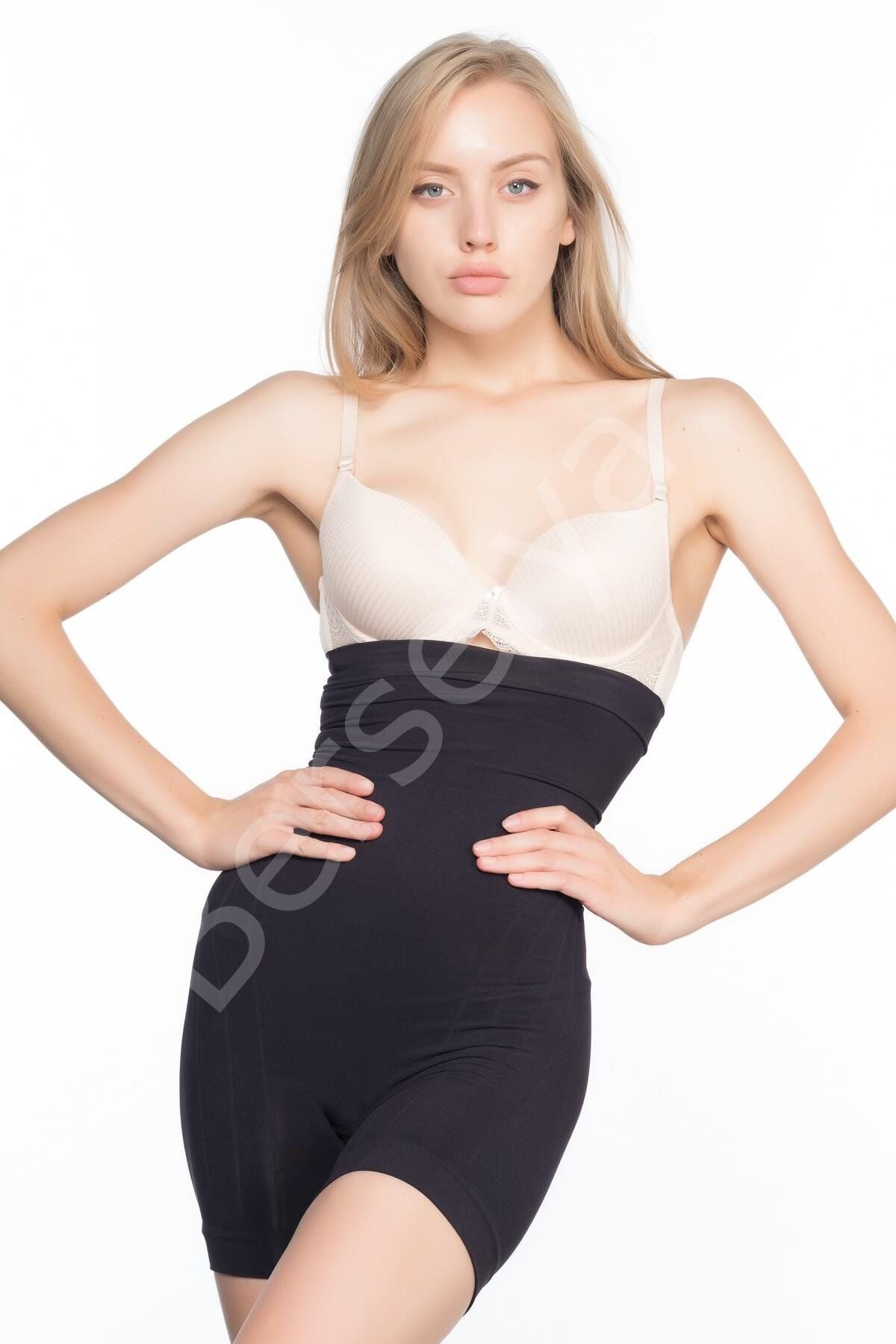 Siyah Mı Emay 7026  Yüksek Bel Paçalı Korse