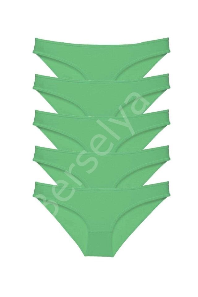 5 adet Süper Eko Set Likralı Kadın Slip Külot Yeşil