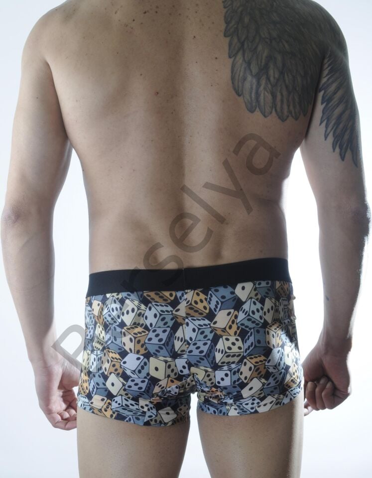 Erkek Zar Desenli Boxer