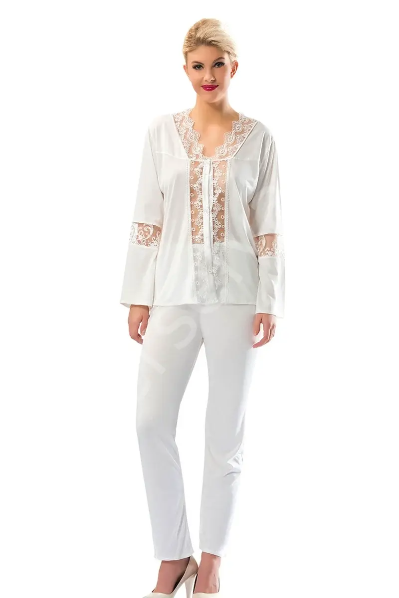 Ekru Penye Pijama Takımı - 1571