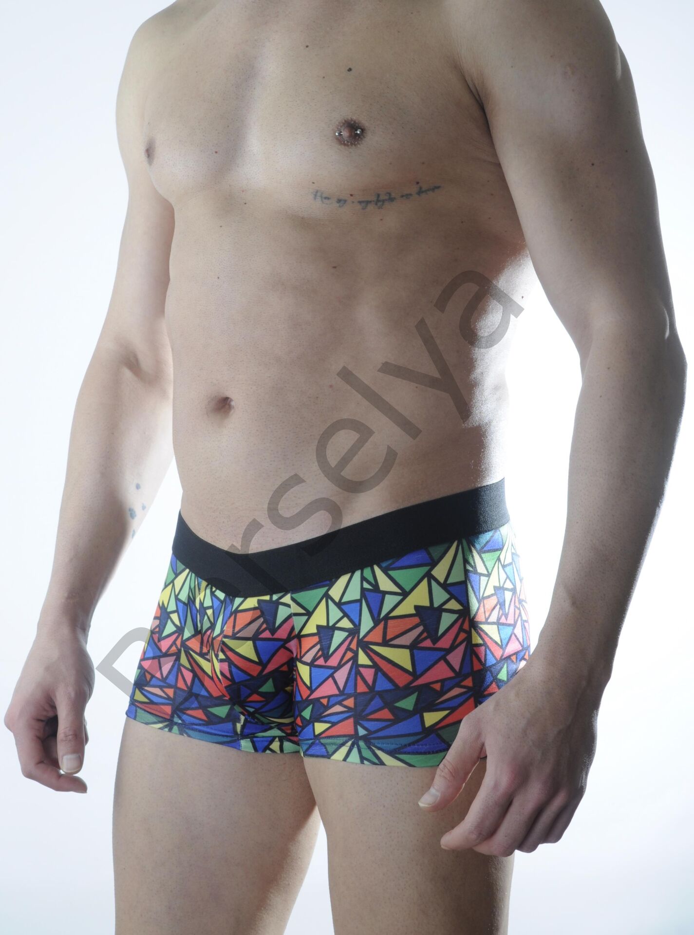 Erkek Renkli Desenli Boxer