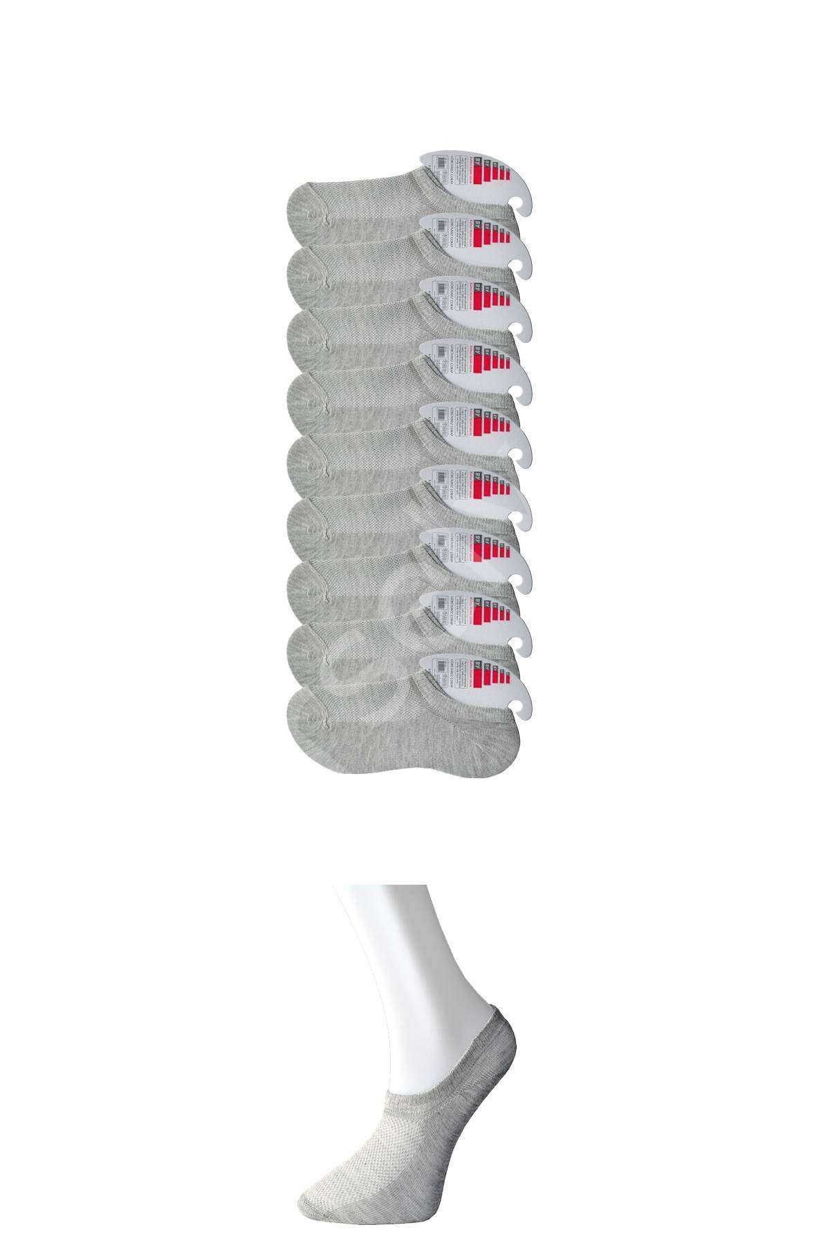 Gri Kadın Görünmez Çorap 9 Çift