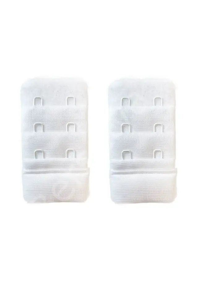 2 Adet Agraf Sütyen Uzatma Kopçası 3 Sıra / 2 Kanca  Beyaz