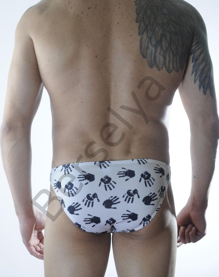 Erkek El Desenli Slip İç Çamaşırı