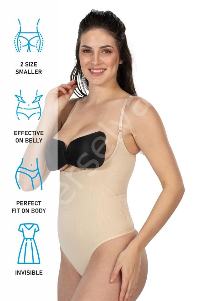 Ten Emay 2076 Göğüsü Açık String Body Korse