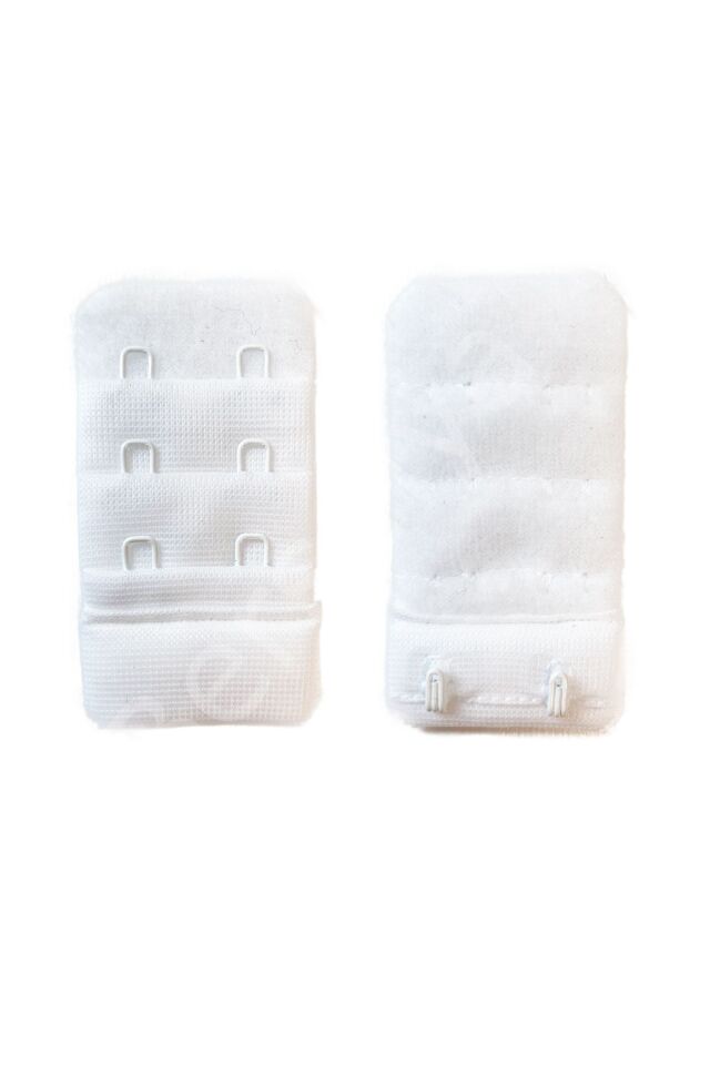 2 Adet Agraf Sütyen Uzatma Kopçası 3 Sıra / 2 Kanca  Beyaz Gri